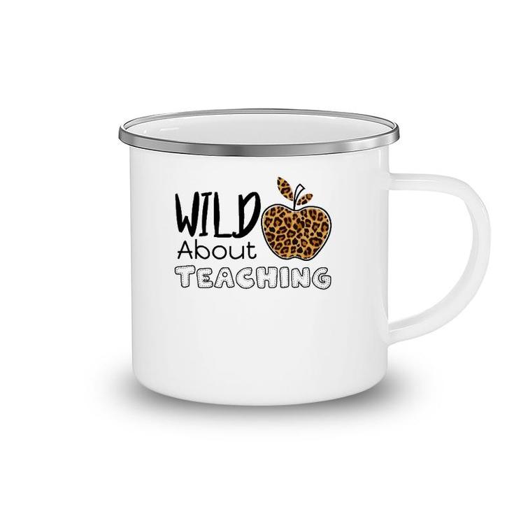Wild About Teaching Leopard Cheetah Pattern Gift For Teacher Camping Mug
