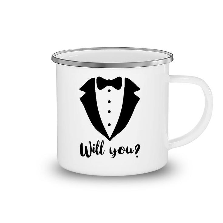 Will You Marry Me Sign Funny Gay Marriage Proposal Man Gift Camping Mug