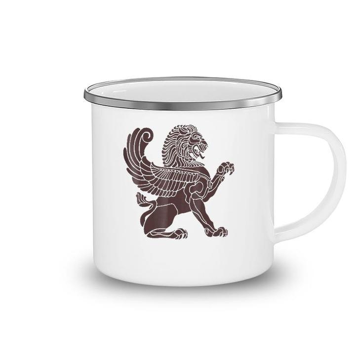 Winged Lion Mythological Vintage Camping Mug