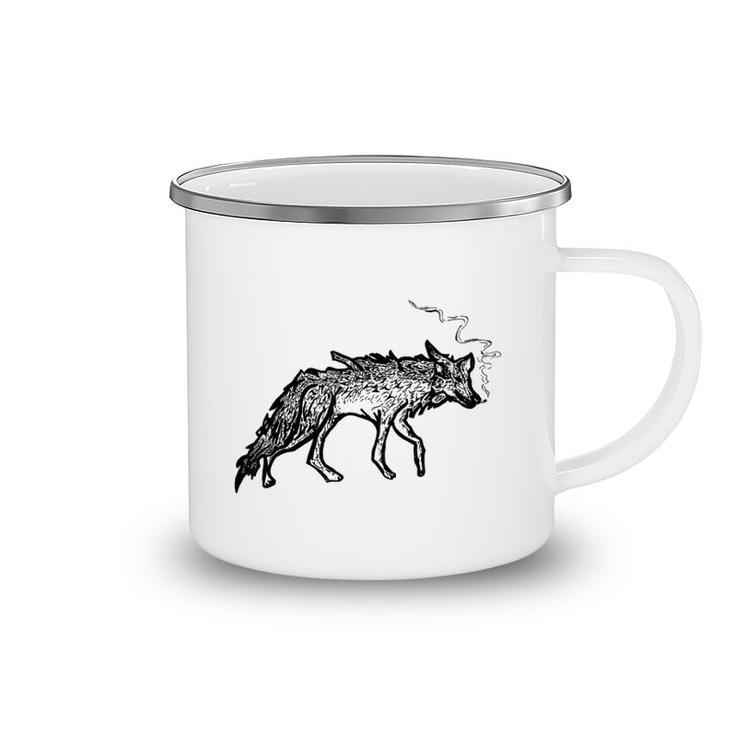 Wolf Smoking Camping Mug