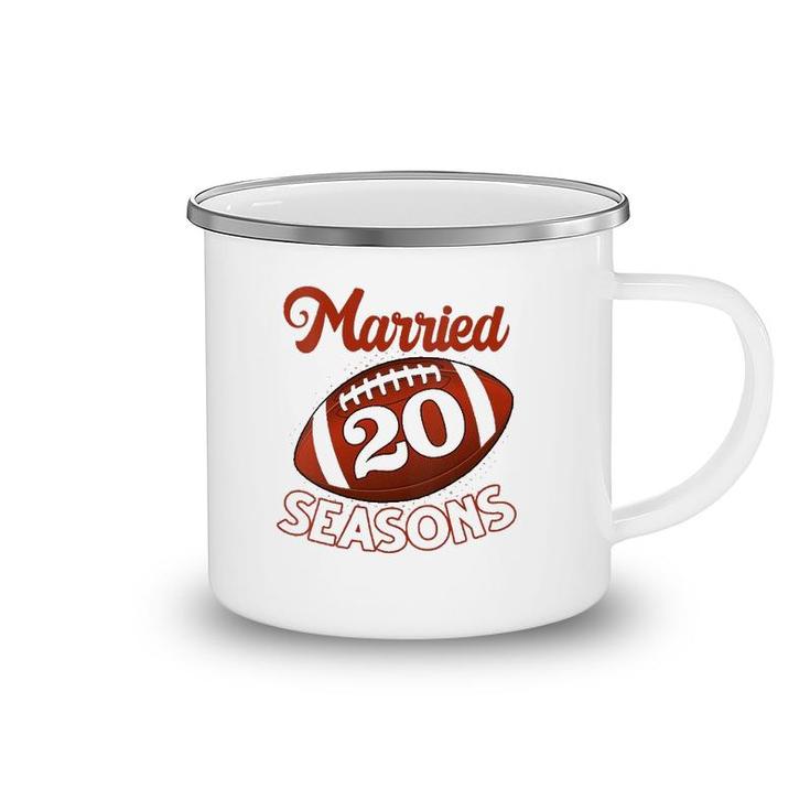 Womens 20 Years Of Marriage Happily Married For 20 Seasons Gift  Camping Mug