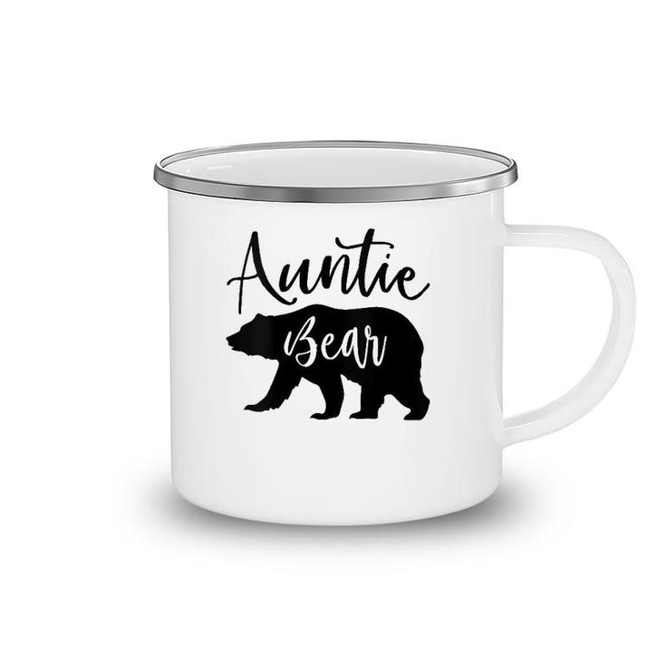 Womens Auntie Bear Mother's Day Gift V-Neck Camping Mug
