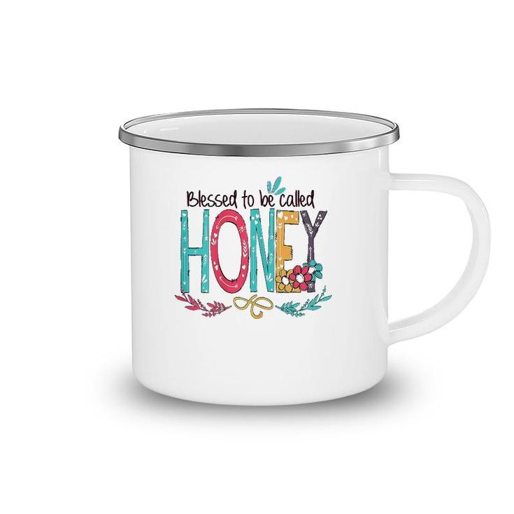 Womens Blessed To Be Called Honey Colorful Camping Mug