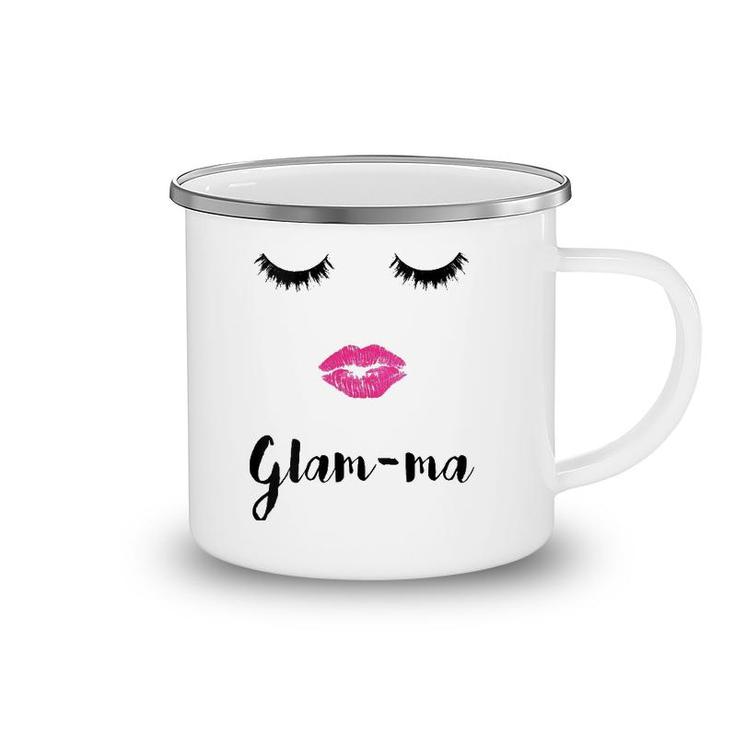 Womens Glam-Ma Grandma Mother's Day Sexy Face Lips Lashes Camping Mug