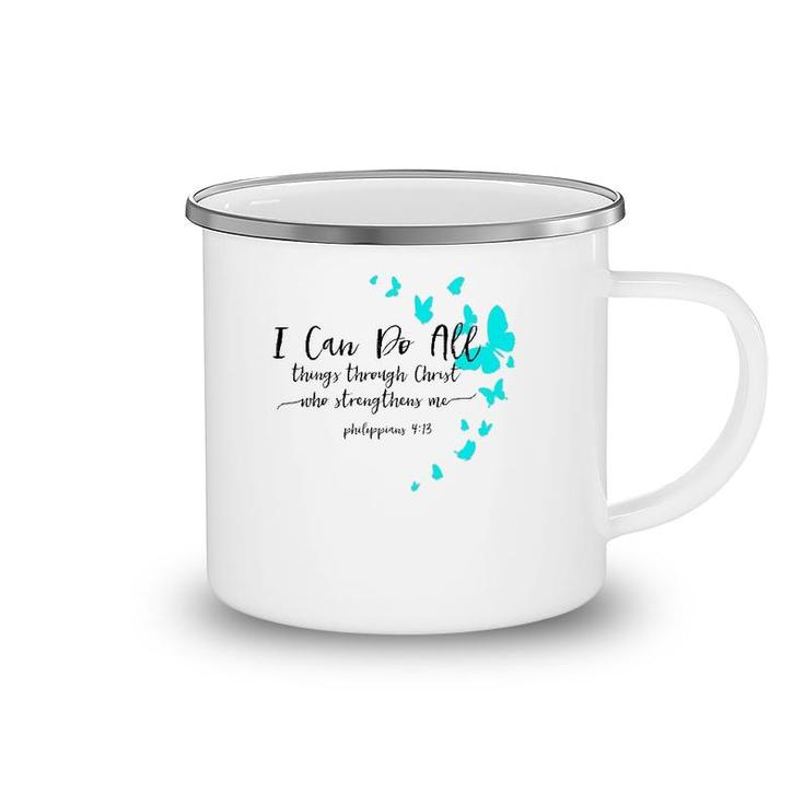 Womens I Can Do All Things Christian Religious Verse Sayings Gifts  Camping Mug