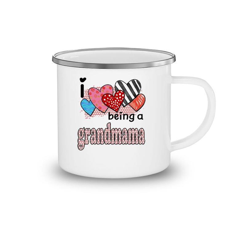 Womens I Love Being A Grandmama Cute Hearts Gifts Camping Mug