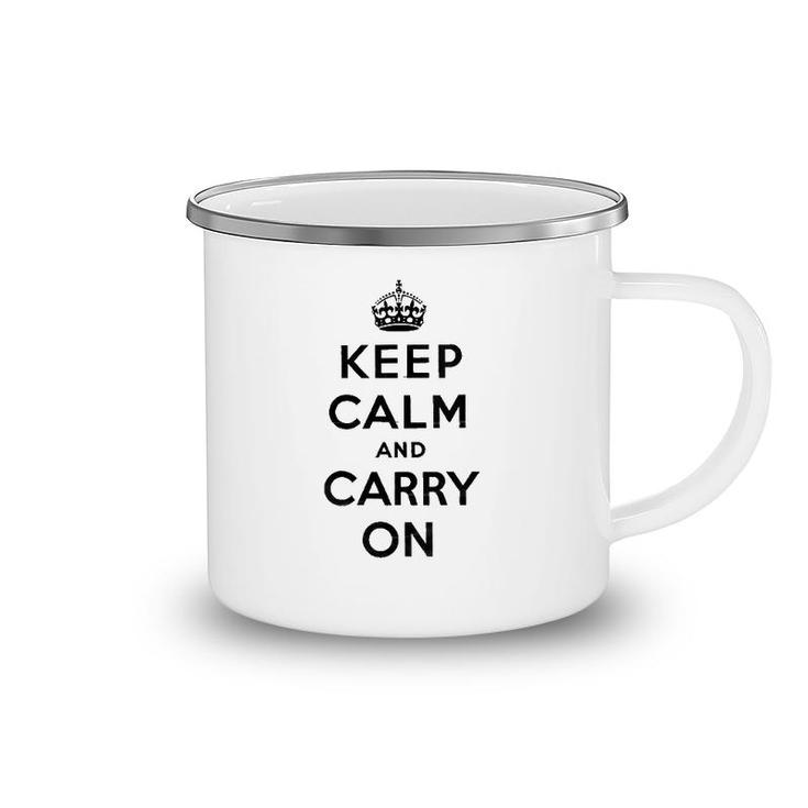 Womens Keep Calm And Carry On Poster Vintage  Camping Mug