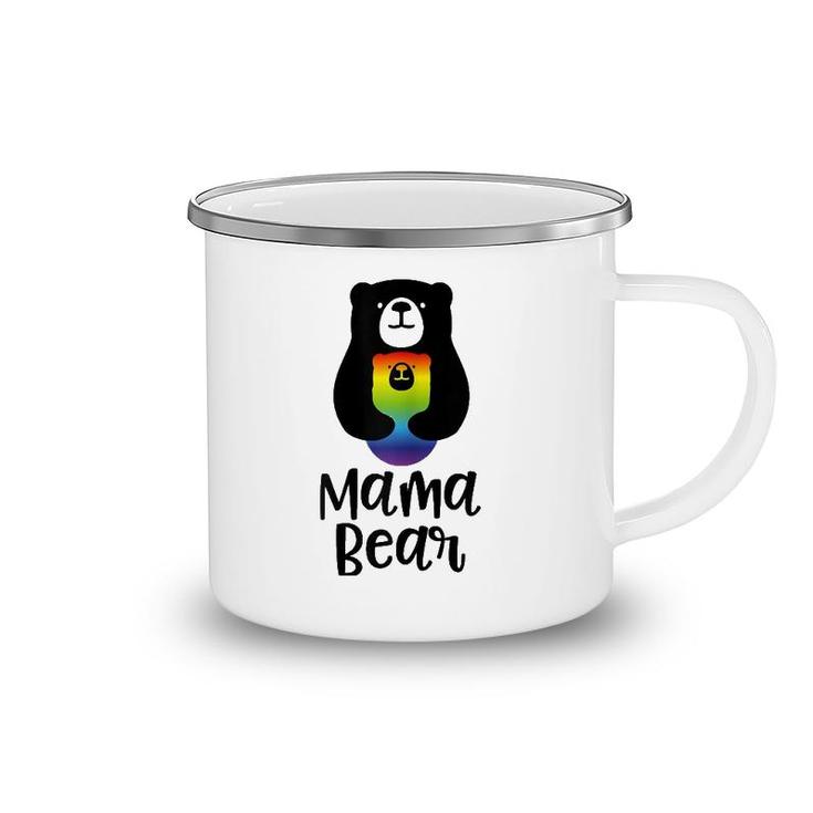 Womens Lgbt Mom Mama Bear Mothers Gift Rainbow  Camping Mug