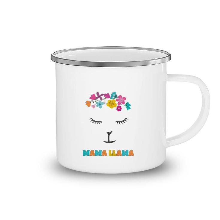 Womens Mama Llama  Alpaca Lovers Mothers Gift Idea Camping Mug