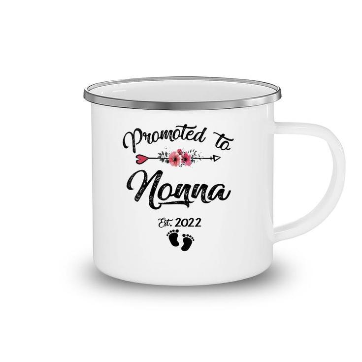 Womens Promoted To Nonna 2022  Mother's Day Pregnancy Women V-Neck Camping Mug