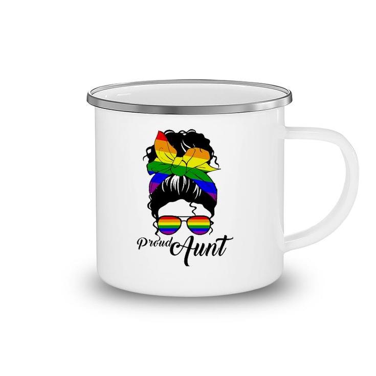 Womens Proud Aunt Mother's Day Gay Pride Lgbt-Q Camping Mug