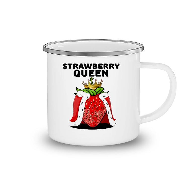 Womens Strawberry Queen  For Strawberry Lovers Camping Mug