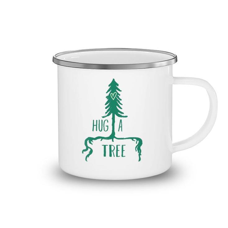 Womens Tree  - Tree With Heart Graphic Hug A Tree  Camping Mug