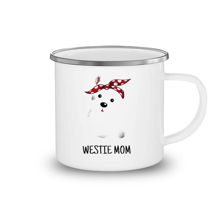 Womens Westie Mom West Highland White Terrier Dog Lovers Gift V-Neck Camping Mug