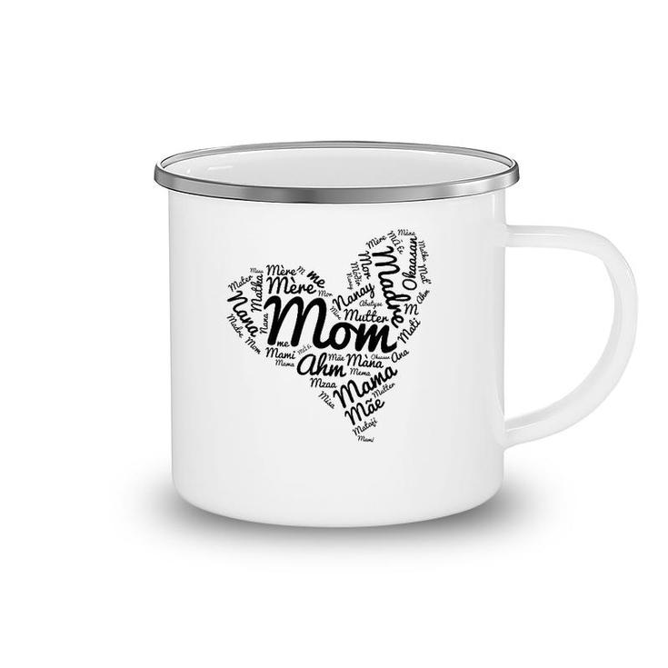 Word Art Heart Mom Mother's Day International Camping Mug