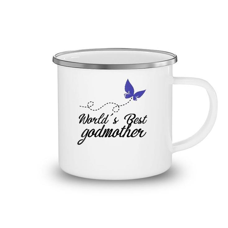 World's Best Godmother - Butterfly Godmom God Mother Camping Mug