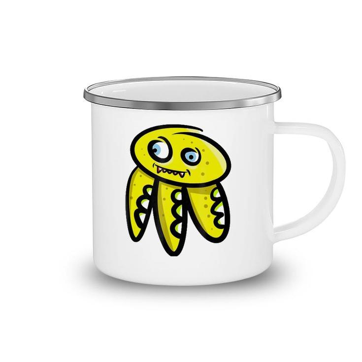 Yellow Vampire Octopus Monster Halloween Camping Mug