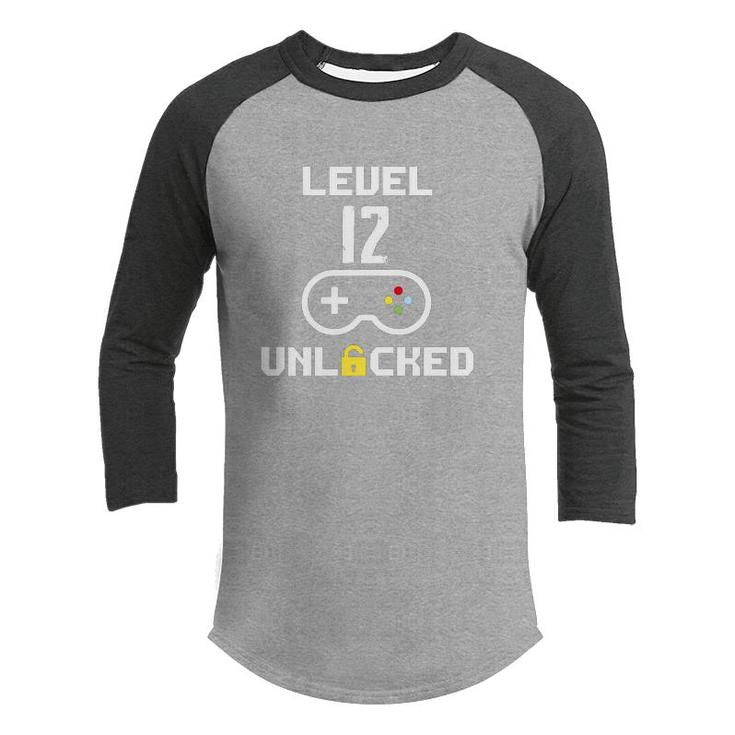 Basic Level Unlock 12 12Th Birthday Gamer Youth Raglan Shirt