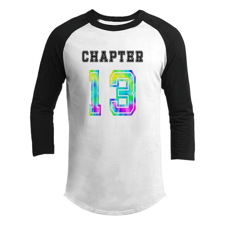 Chapter 13 Tie Dye 13Th Birthday 13 Number Youth Raglan Shirt