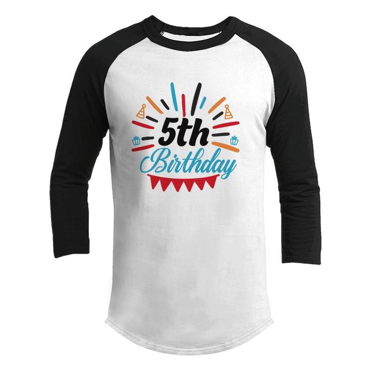 Happy 5Th Birthday Cool Gifts For Birthday Party Youth Raglan Shirt