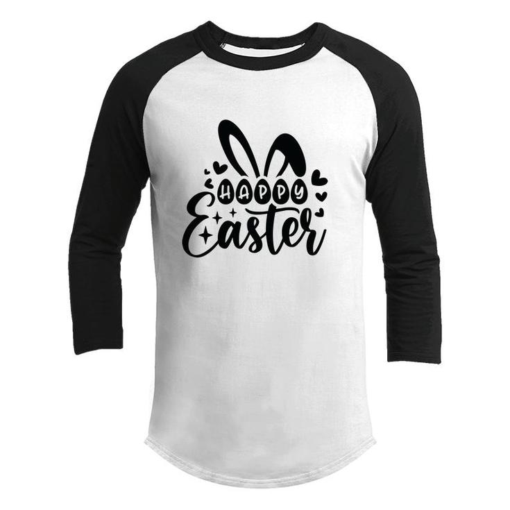 Happy Bunny Ears Easter Season Happy Easter Day Youth Raglan Shirt