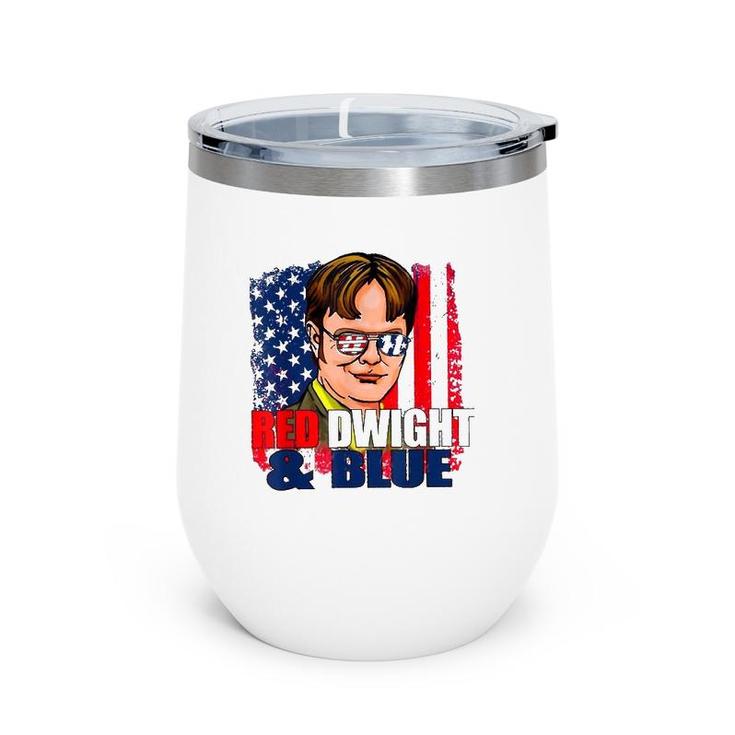4Th Of July Merica Red - Dwights And Blue American Flag Wine Tumbler