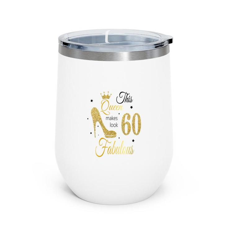 60 Gold With Black 60Th Birthday Wine Tumbler