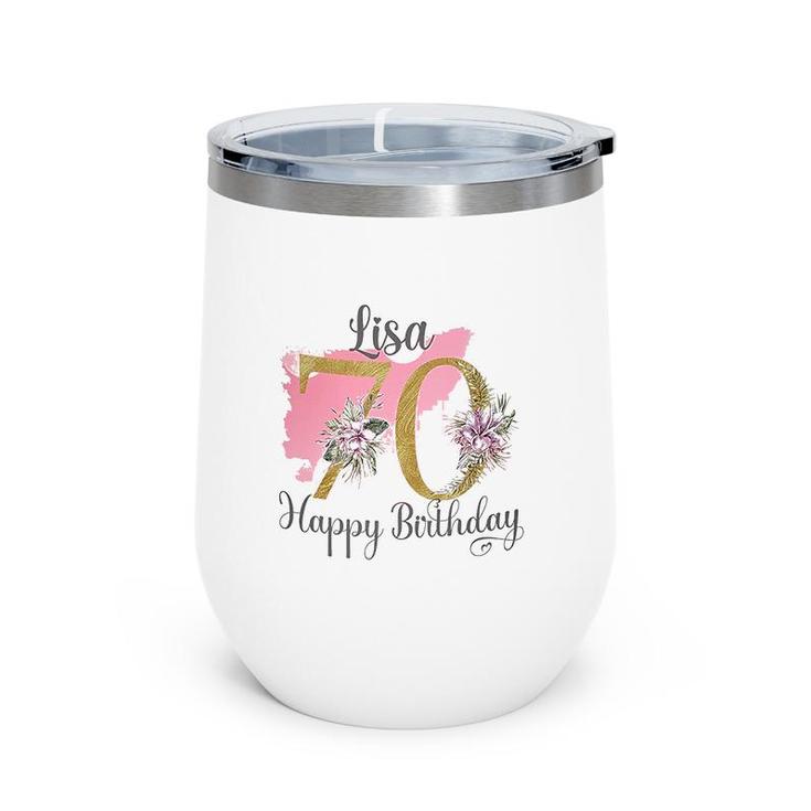 70th Birthday Gift For Mum Floral Design Wine Tumbler