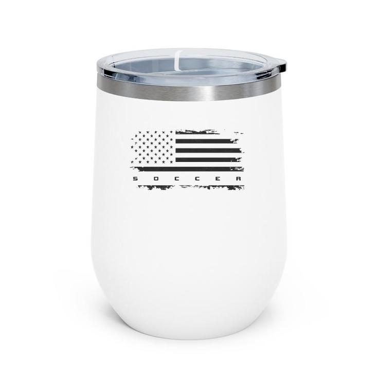 American Flag Soccer Apparel - Soccer Wine Tumbler
