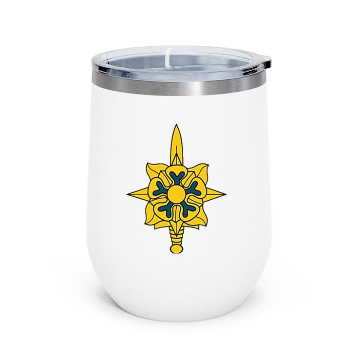 Army Military Intelligence Corps Branch Veteran Insignia Wine Tumbler