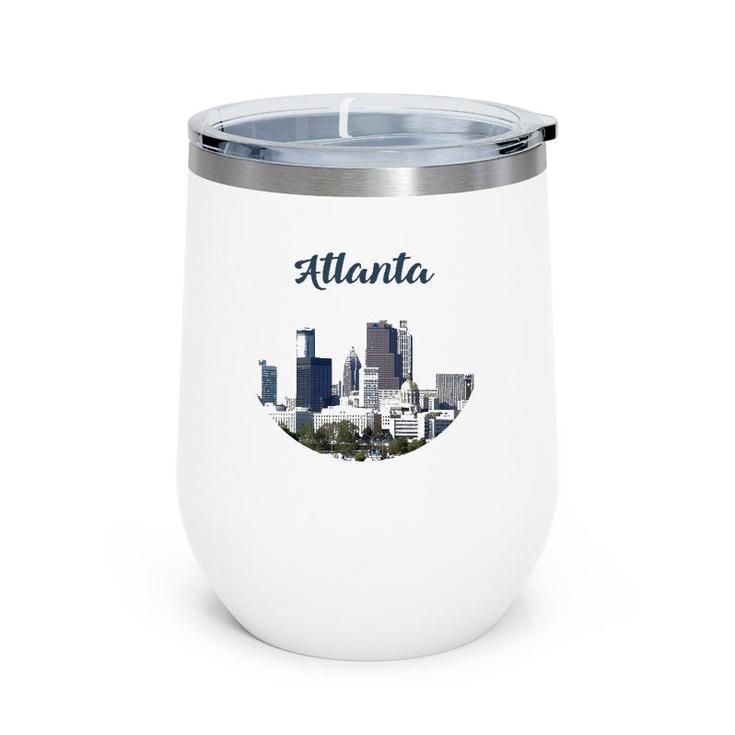Atlanta Skyline Graphic Design City Usa America Outfit Wine Tumbler