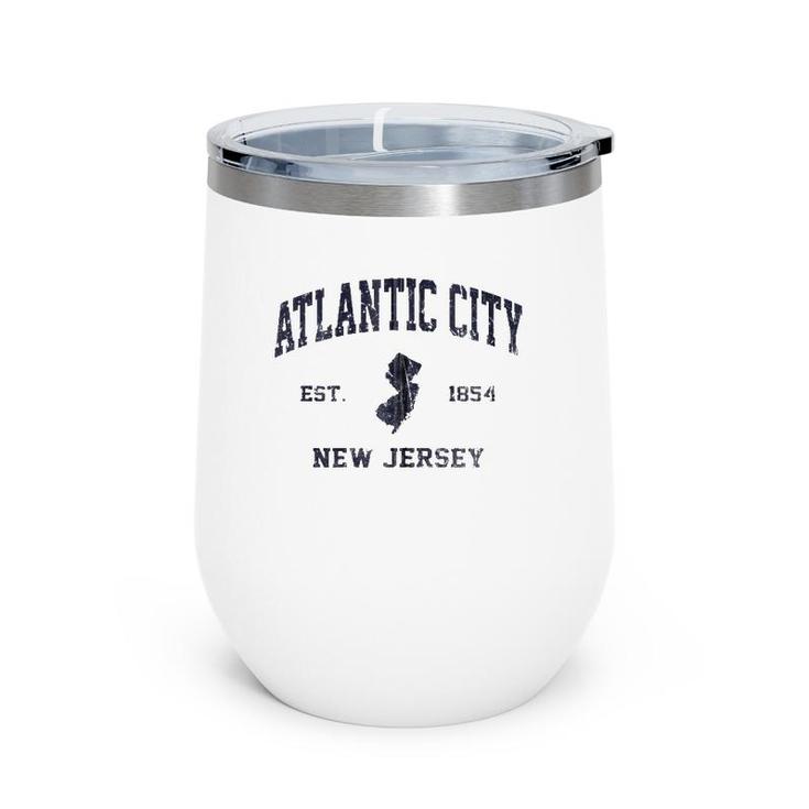 Atlantic City New Jersey Nj Vintage State Athletic Style Zip Wine Tumbler
