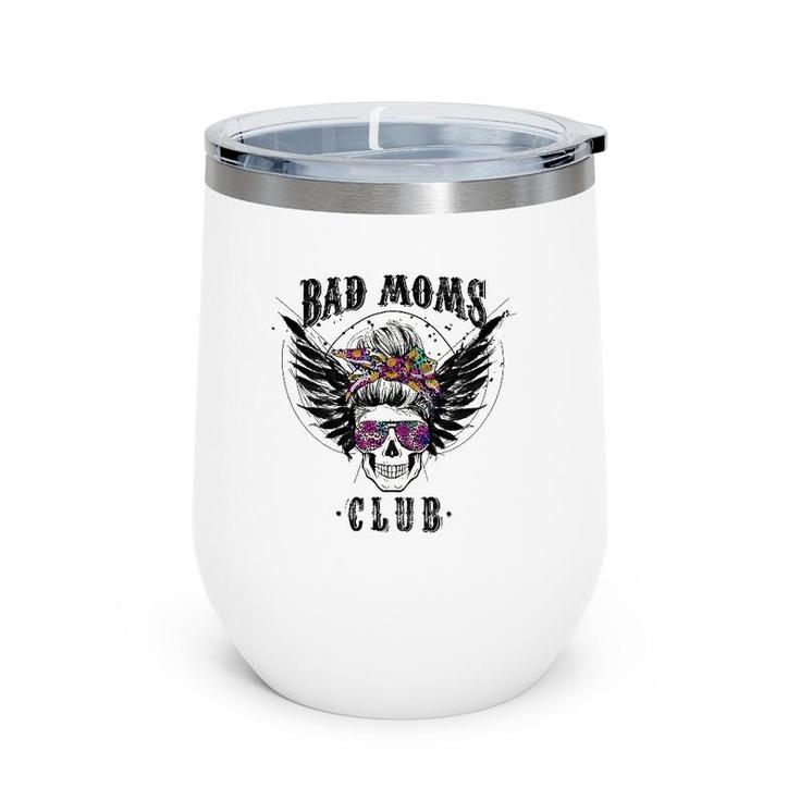 Bad Moms Club Leopard Skull Mom Funny Mom Mother's Day Gifts Wine Tumbler