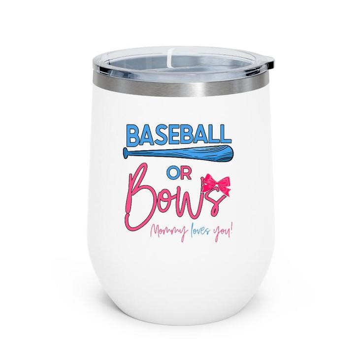 Baseball Or Bows Gender Reveal Party Idea For Mommy Wine Tumbler