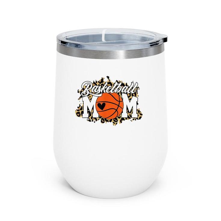 Basketball Mom Tees Leopard Mother's Day Wine Tumbler