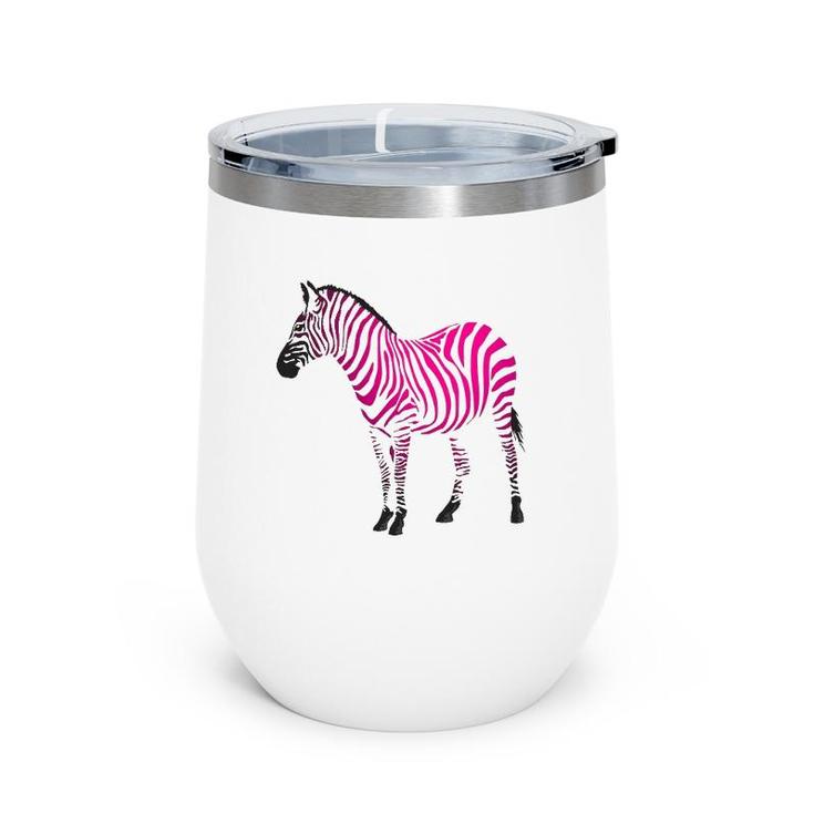 Beautiful Zebra Pink Sassy Art Wine Tumbler