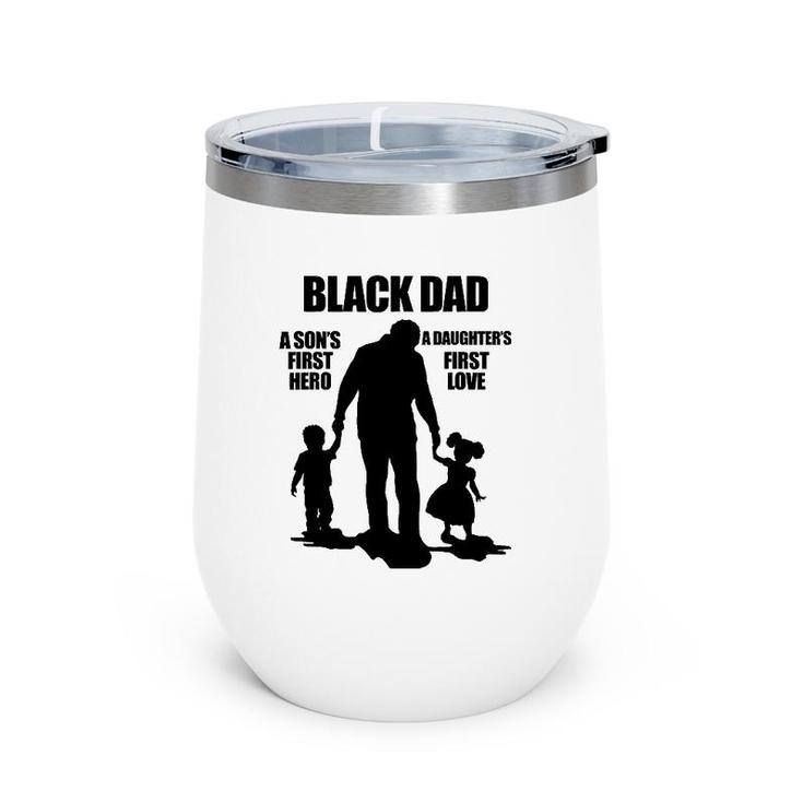 Black African American Father's Day Afrocentric Dad Wine Tumbler