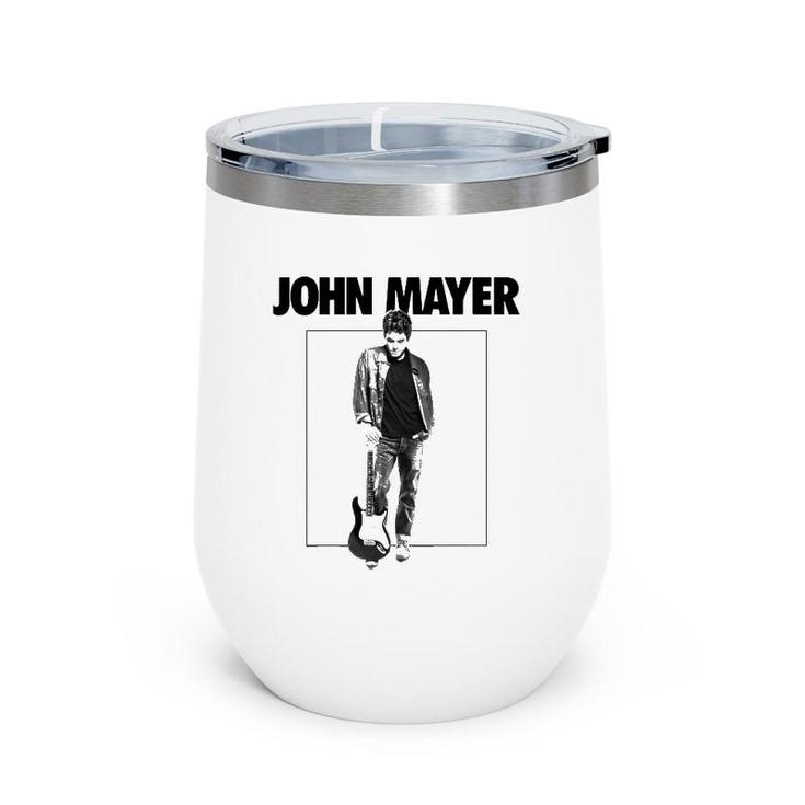 Black And White Johns Mayer Face Beautiful Design Art Music Wine Tumbler