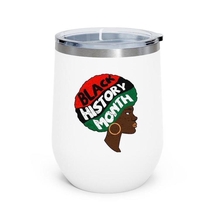 Black History Month Proud Afro African Queen Freedom Wine Tumbler