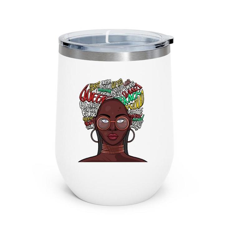 Black Queen S For Women African American Natural Afro Wine Tumbler