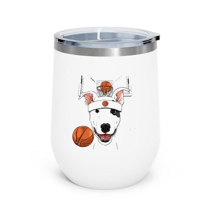 Bull Terrier Basketball Dog Lovers Basketball Player  Wine Tumbler