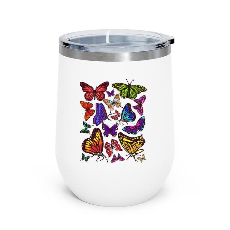 Butterfly Gift For Men Women Kids Butterfly Lover Collection Wine Tumbler
