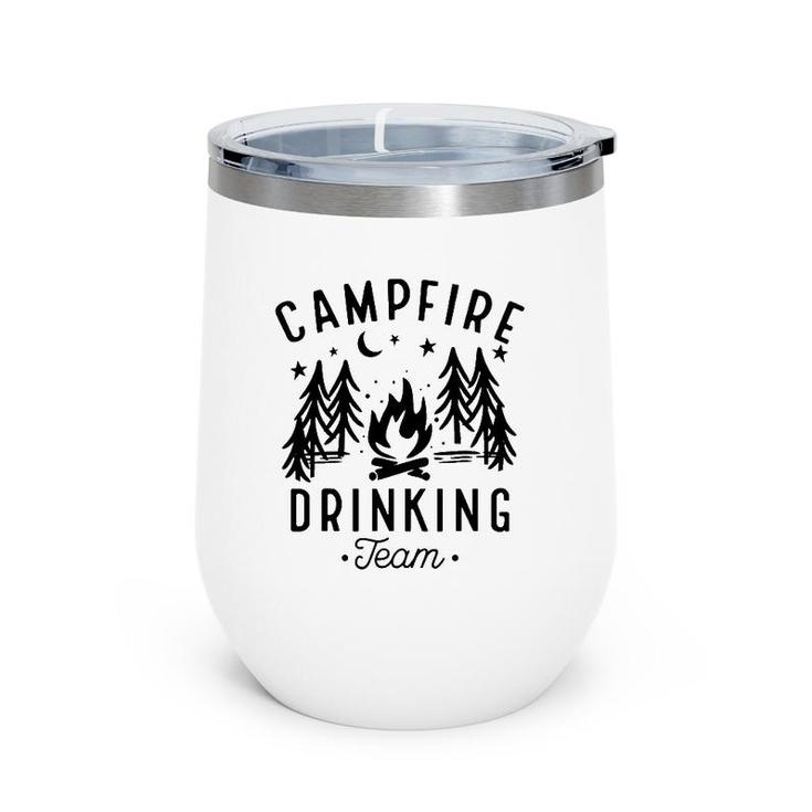 Campfire Drinking Team Happy Camper Funny Camping Gift Wine Tumbler