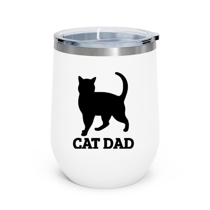 Cat Dad Mens Cat Tee Wine Tumbler