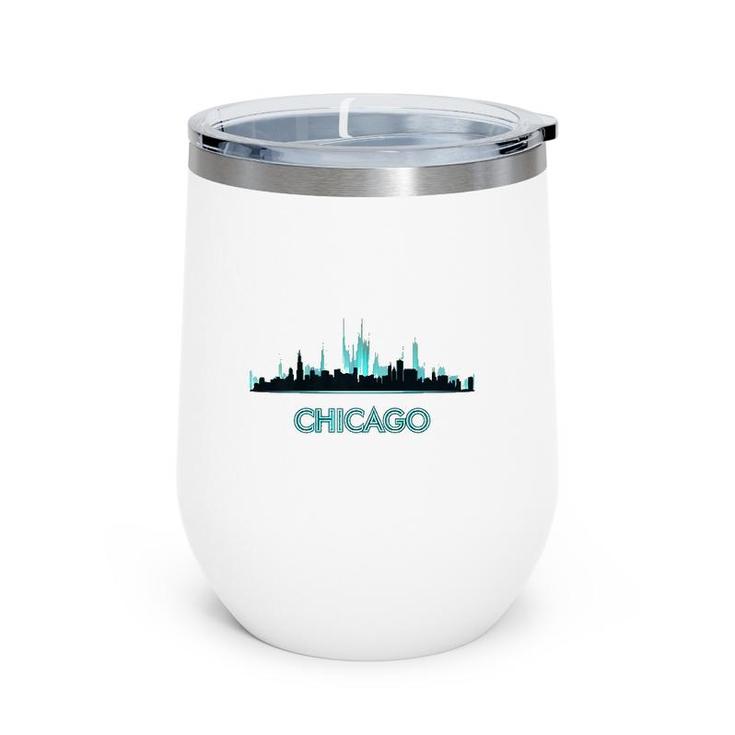 Chicago Skyline Design Windy City Lovers Gift Nice Souvenir Premium Wine Tumbler