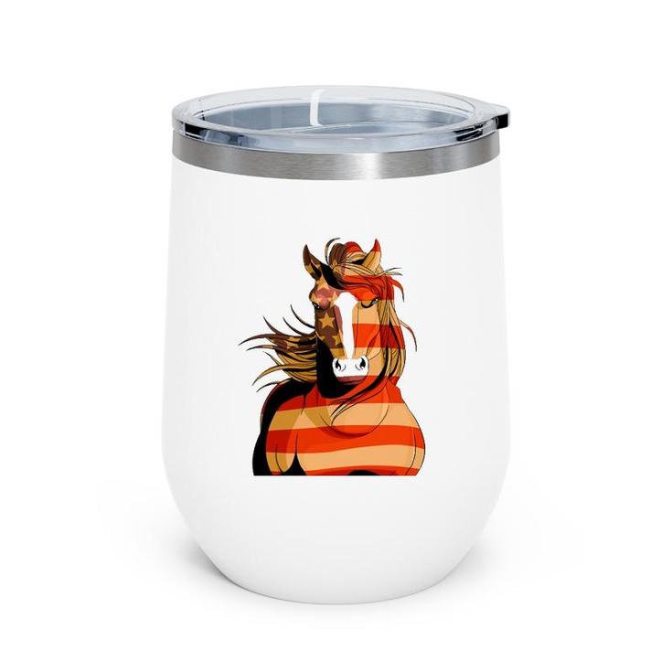 Clydesdale Horse Merica 4Th Of July American Patriotic Wine Tumbler