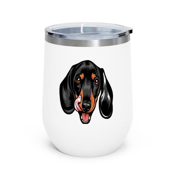 Cool Dachshund Dog Face Gift Wine Tumbler