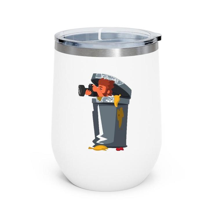 Cool Funny Paparazzi In Trash Can Wine Tumbler