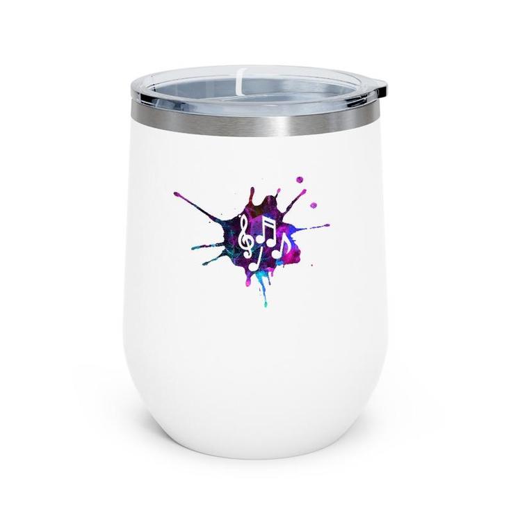 Cool Water Color Musical Notes Music And Arts Musicians Gift Wine Tumbler