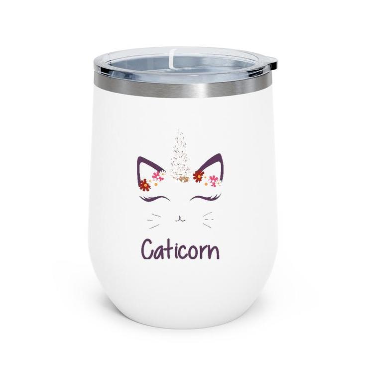 Cute Caticorn Cat Unicorn Gifts For Lover Magical Creature Wine Tumbler
